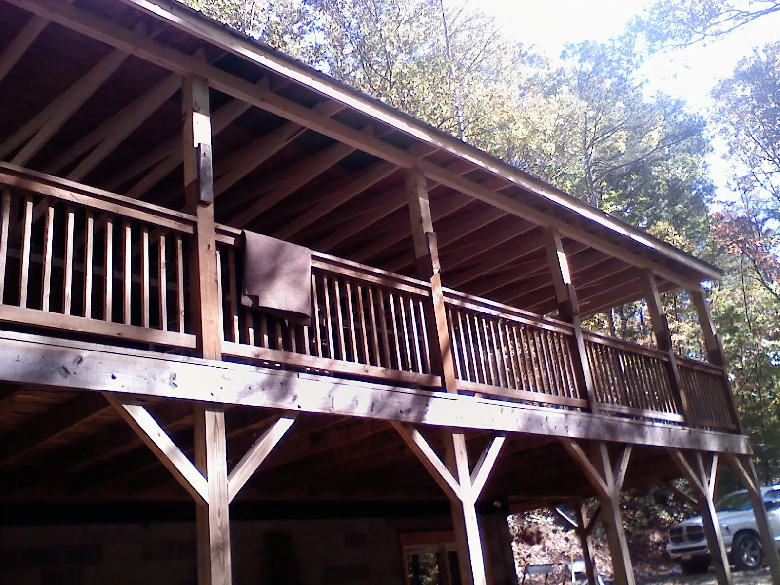 Timber framing under a new elevated porch and deck — Roof Leak Repair in Burgoon by Roofing Brothers